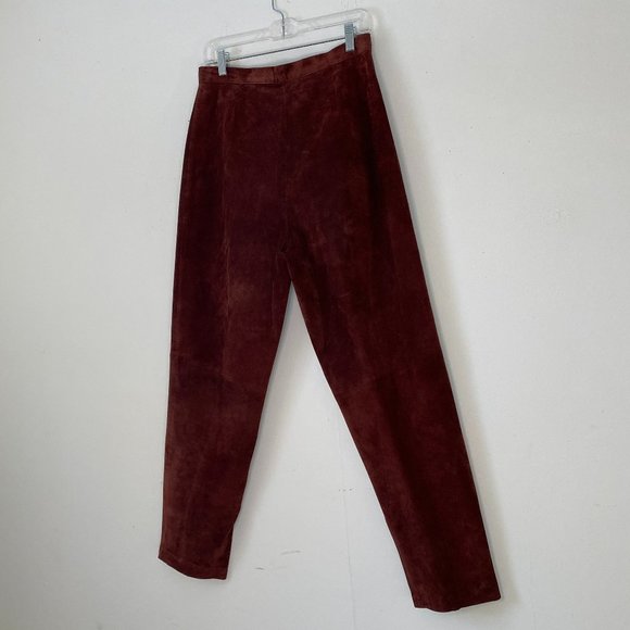 Lord & Taylor Suede Pants Trousers Rust Orange Brown vintage fits size 10-12 - Picture 2 of 14